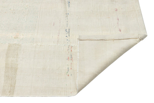 Girit Beige Striped Wool Handmade Area Rug 2'1" x 10'6"