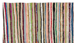 Girit Beige Striped Wool Handmade Area Rug 4'2" x 7'4"