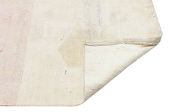 Girit Beige Striped Wool Handmade Area Rug 5'1" x 6'5"