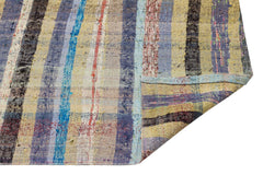 Girit Beige Striped Wool Handmade Area Rug 2'10" x 8'3"