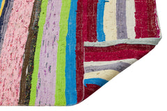 Girit Beige Striped Wool Handmade Area Rug 5'2" x 9'9"