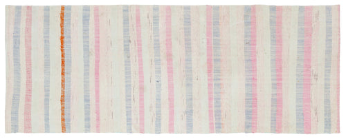 Girit Beige Striped Wool Handmade Area Rug 2'9" x 7'1"