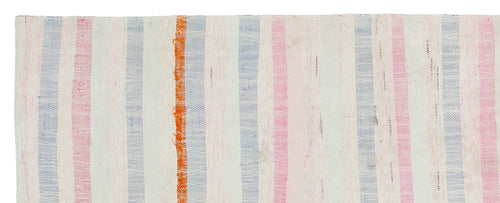 Girit Beige Striped Wool Handmade Area Rug 2'9" x 7'1"