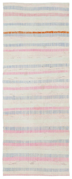 Girit Beige Striped Wool Handmade Area Rug 2'9" x 7'1"