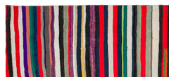 Girit Multy Striped Wool Handmade Area Rug 4'8" x 10'5"
