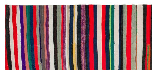 Girit Multy Striped Wool Handmade Area Rug 4'8" x 10'5"