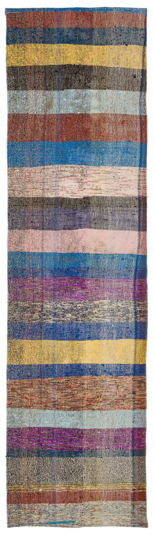 Girit Multy Striped Wool Handmade Area Rug 3'1" x 11'6"