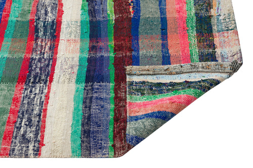 Girit Beige Striped Wool Handmade Area Rug 5'6" x 9'10"