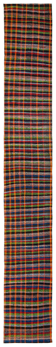 Girit Multy Striped Wool Handmade Area Rug 2'8" x 18'9"