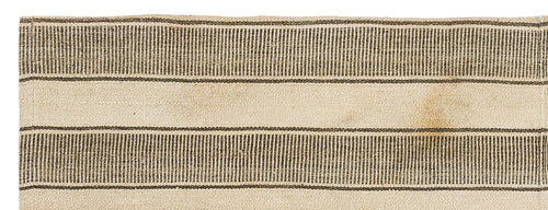 Girit Beige Striped Wool Handmade Area Rug 2'0" x 5'6"