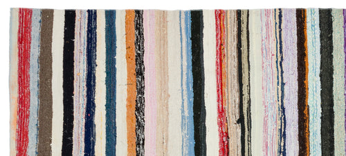 Girit Beige Striped Wool Handmade Area Rug 5'10" x 9'8"