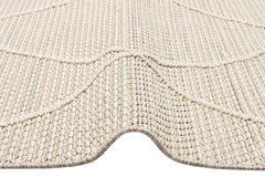 Beige Geometric Jute Rug - Machine Made Area Rug With Soft Texture & Dust Free Finish