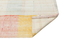 Girit Beige Striped Wool Handmade Area Rug 4'1" x 8'4"