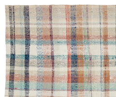 Girit Beige Striped Wool Handmade Area Rug 6'7" x 7'10"