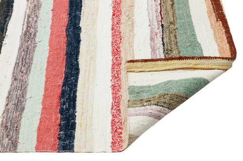 Girit Beige Striped Wool Handmade Area Rug 5'4" x 12'0"