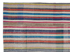 Girit Beige Striped Wool Handmade Area Rug 6'0" x 9'8"