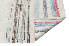 Girit Beige Striped Wool Handmade Area Rug 4'0" x 8'4"