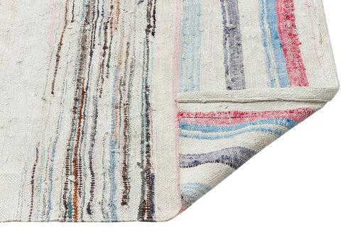 Girit Beige Striped Wool Handmade Area Rug 4'0" x 8'4"