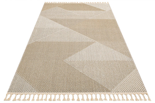Jute Area Rug – Beige Geometric Machine Made Rug | Dust Free, Easy to Clean