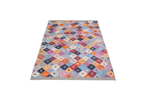 Pink Floral Area Rug - Cotton Chenille Digital Print Carpet for Living Room