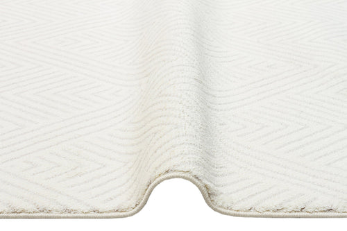 Paola White Geometric Machine Made Area Rug