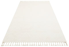 Paola White Geometric Machine Made Area Rug
