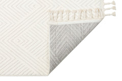 Paola White Geometric Machine Made Area Rug