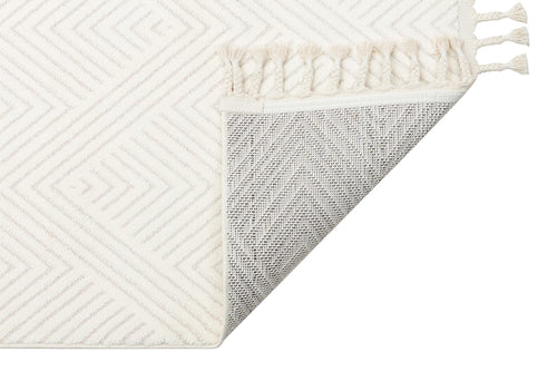 Paola White Geometric Machine Made Area Rug