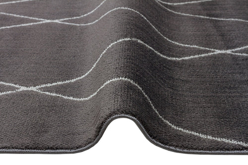 Pembroke Black Geometric Machine Made Area Rug