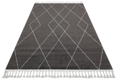 Pembroke Black Geometric Machine Made Area Rug