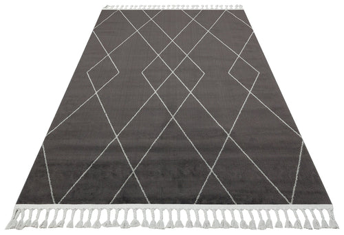 Pembroke Black Geometric Machine Made Area Rug