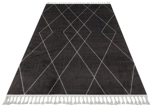 Pembroke Black Geometric Machine Made Area Rug