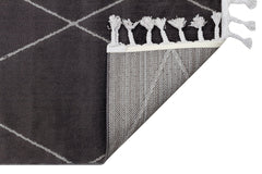 Pembroke Black Geometric Machine Made Area Rug