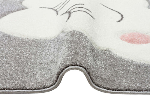 Kids Grey Rug – Soft Texture Washable Non Slip Figured Pattern Carpet