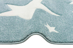 Kids Blue Star Rug – Soft Texture, Non Slip, Washable Children's Playroom Carpet