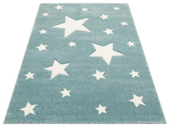 Kids Blue Star Rug – Soft Texture, Non Slip, Washable Children's Playroom Carpet