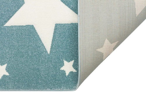 Kids Blue Star Rug – Soft Texture, Non Slip, Washable Children's Playroom Carpet