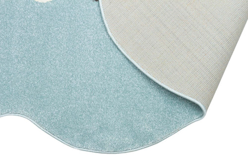 Hard Blue Cloud Shape Kids Rug