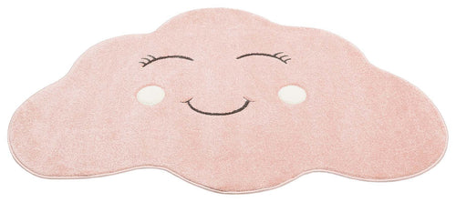 Pink Kids Rug - Soft Texture Cloud Shape Non Slip Washable Carpet