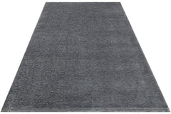 Handmade Wool Viscose Rug – Modern Grey Soft Wool Carpet With Plain Pattern