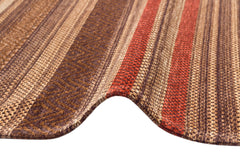 Brown Striped Kilim - Modern Woven Rug | Washable Non Slip Flatweave Carpet