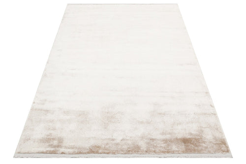 Viscose Ushak Rug - Beige Modern Flat Weave Rug With Soft Texture Carpet