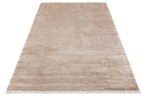 Viscose Ushak Rug - Beige Modern Flat Weave Rug With Soft Texture Carpet