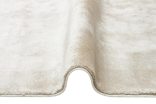 Viscose Ushak Rug – Modern Flatweave Ecru Area Carpet With Soft Texture