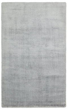 Oberwart Grey Modern Shaggy Cotton Machine Made Area Rug