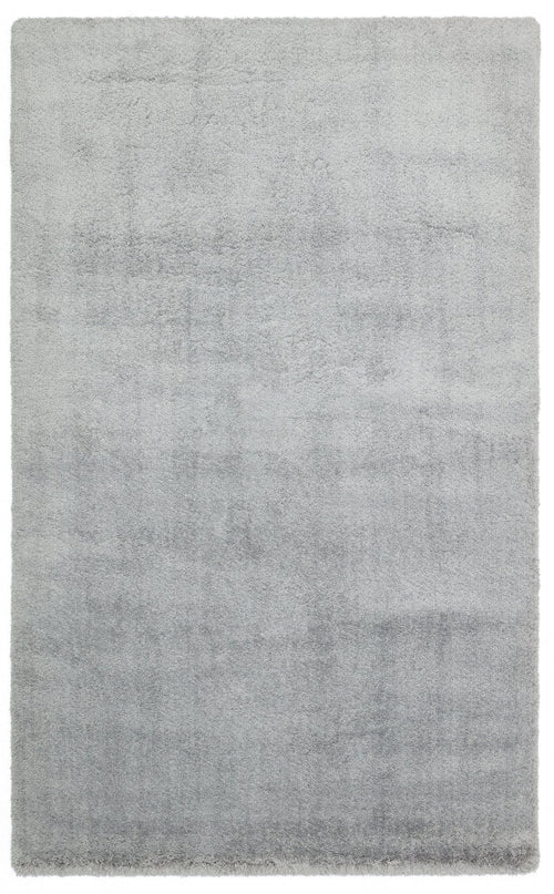 Oberwart Grey Modern Shaggy Cotton Machine Made Area Rug