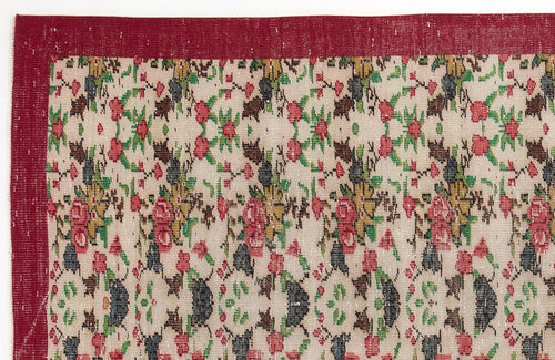 Atina Red Vintage Wool Handmade Area Rug 5'3" x 8'8"