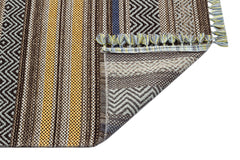 Blue Striped Kilim - Modern Woven Rug | Washable Non Slip Soft Textured Carpet