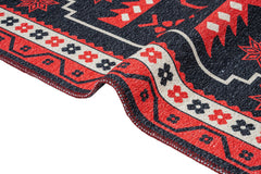 Cotton Chenille Area Rug – Black Frame Digital Print Carpet for Living Room