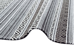 Washable Modern Kilim - White Striped Rug | Non Slip Flatweave Area Rug